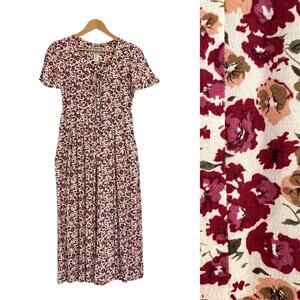 Vintage NWOT 90s does 40s CDC Ditzy Floral Wideleg Crop Jumpsuit 4  Rayon